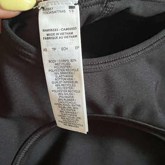 Nike Women's Black Sports Bra with White Logo - Picture 3 of 3